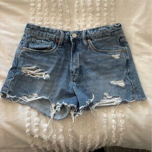Blank NYC The Barrow Vintage Distressed Blue Jean Shorts